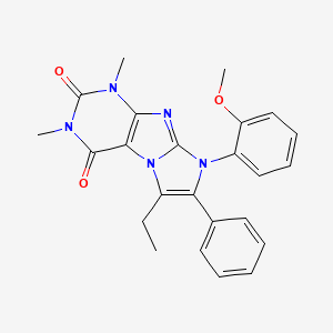 molecular formula C24H23N5O3 B6125849 6-ethyl-8-(2-methoxyphenyl)-1,3-dimethyl-7-phenyl-1H-imidazo[2,1-f]purine-2,4(3H,8H)-dione 
