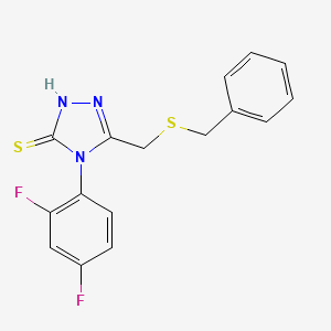 molecular formula C16H13F2N3S2 B6125853 5-[(benzylthio)methyl]-4-(2,4-difluorophenyl)-4H-1,2,4-triazole-3-thiol 