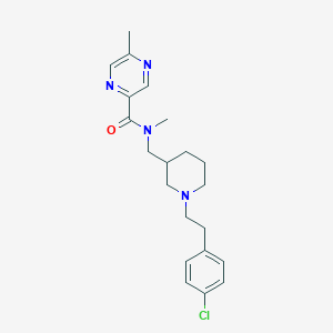 molecular formula C21H27ClN4O B6125878 N-({1-[2-(4-chlorophenyl)ethyl]-3-piperidinyl}methyl)-N,5-dimethyl-2-pyrazinecarboxamide 