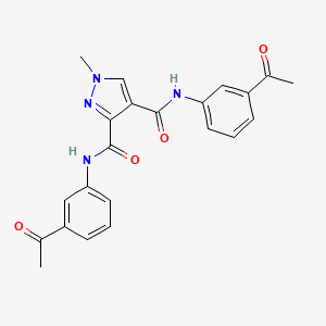 molecular formula C22H20N4O4 B6125902 N,N'-bis(3-acetylphenyl)-1-methyl-1H-pyrazole-3,4-dicarboxamide 