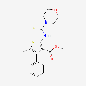 molecular formula C18H20N2O3S2 B6125917 methyl 5-methyl-2-[(4-morpholinylcarbonothioyl)amino]-4-phenyl-3-thiophenecarboxylate 