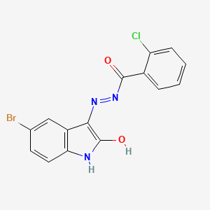 N'-(5-bromo-2-oxo-1,2-dihydro-3H-indol-3-ylidene)-2-chlorobenzohydrazide