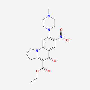 molecular formula C20H24N4O5 B6125939 ethyl 8-(4-methyl-1-piperazinyl)-7-nitro-5-oxo-1,2,3,5-tetrahydropyrrolo[1,2-a]quinoline-4-carboxylate 