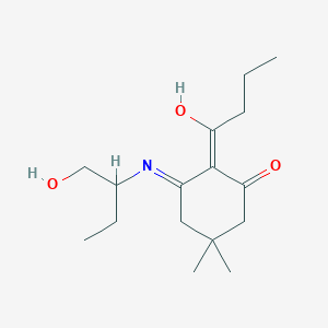 molecular formula C16H27NO3 B6125945 2-butyryl-3-{[1-(hydroxymethyl)propyl]amino}-5,5-dimethyl-2-cyclohexen-1-one 