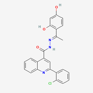 molecular formula C24H18ClN3O3 B6125949 2-(2-chlorophenyl)-N'-[1-(2,4-dihydroxyphenyl)ethylidene]-4-quinolinecarbohydrazide 