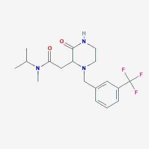 molecular formula C18H24F3N3O2 B6125956 N-isopropyl-N-methyl-2-{3-oxo-1-[3-(trifluoromethyl)benzyl]-2-piperazinyl}acetamide 