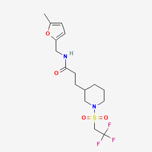 molecular formula C16H23F3N2O4S B6125969 N-[(5-methyl-2-furyl)methyl]-3-{1-[(2,2,2-trifluoroethyl)sulfonyl]-3-piperidinyl}propanamide 