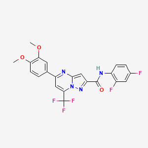 molecular formula C22H15F5N4O3 B6125977 N-(2,4-difluorophenyl)-5-(3,4-dimethoxyphenyl)-7-(trifluoromethyl)pyrazolo[1,5-a]pyrimidine-2-carboxamide 