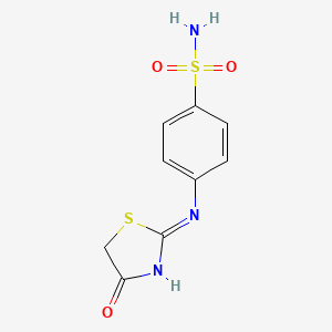 molecular formula C9H9N3O3S2 B6125981 4-[(4-oxo-4,5-dihydro-1,3-噻唑-2-基)氨基]苯磺酰胺 