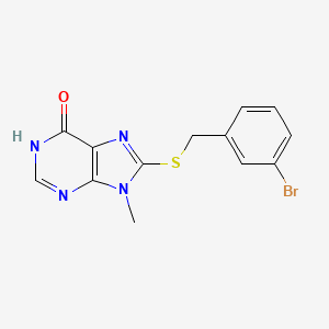 molecular formula C13H11BrN4OS B6125998 8-[(3-bromobenzyl)thio]-9-methyl-1,9-dihydro-6H-purin-6-one 