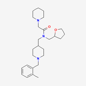 molecular formula C26H41N3O2 B6126003 N-{[1-(2-methylbenzyl)-4-piperidinyl]methyl}-2-(1-piperidinyl)-N-(tetrahydro-2-furanylmethyl)acetamide 