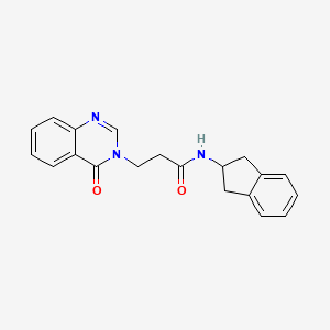 molecular formula C20H19N3O2 B6126040 N-(2,3-dihydro-1H-inden-2-yl)-3-(4-oxo-3(4H)-quinazolinyl)propanamide 
