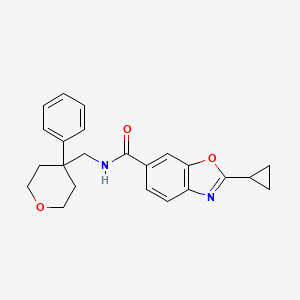 molecular formula C23H24N2O3 B6126048 2-cyclopropyl-N-[(4-phenyltetrahydro-2H-pyran-4-yl)methyl]-1,3-benzoxazole-6-carboxamide 