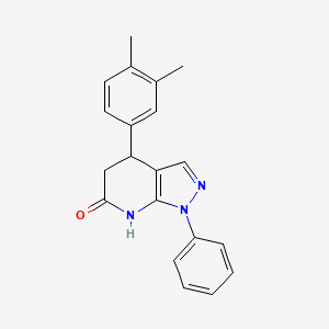 molecular formula C20H19N3O B6126060 4-(3,4-dimethylphenyl)-1-phenyl-1,4,5,7-tetrahydro-6H-pyrazolo[3,4-b]pyridin-6-one 