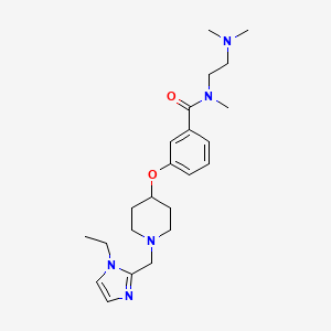 molecular formula C23H35N5O2 B6126066 N-[2-(dimethylamino)ethyl]-3-({1-[(1-ethyl-1H-imidazol-2-yl)methyl]-4-piperidinyl}oxy)-N-methylbenzamide 