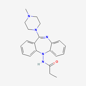 molecular formula C21H25N5O B6126092 N-[11-(4-methyl-1-piperazinyl)-5H-dibenzo[b,e][1,4]diazepin-5-yl]propanamide 