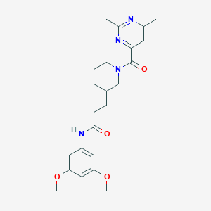 N-(3,5-dimethoxyphenyl)-3-{1-[(2,6-dimethyl-4-pyrimidinyl)carbonyl]-3-piperidinyl}propanamide