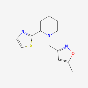molecular formula C13H17N3OS B6126113 1-[(5-methyl-3-isoxazolyl)methyl]-2-(1,3-thiazol-2-yl)piperidine 