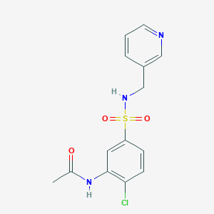 molecular formula C14H14ClN3O3S B6126119 N-(2-chloro-5-{[(3-pyridinylmethyl)amino]sulfonyl}phenyl)acetamide 