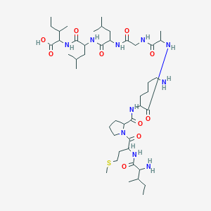 molecular formula C₄₅H₈₂N₁₀O₁₀S B612614 2-[[2-[[2-[[2-[2-[[6-amino-2-[[1-[2-[(2-amino-3-methylpentanoyl)amino]-4-methylsulfanylbutanoyl]pyrrolidine-2-carbonyl]amino]hexanoyl]amino]propanoylamino]acetyl]amino]-4-methylpentanoyl]amino]-4-methylpentanoyl]amino]-3-methylpentanoic acid CAS No. 171066-85-6