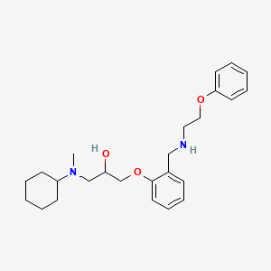 molecular formula C25H36N2O3 B6126141 1-[cyclohexyl(methyl)amino]-3-(2-{[(2-phenoxyethyl)amino]methyl}phenoxy)-2-propanol 