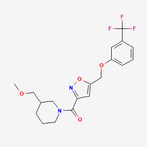 molecular formula C19H21F3N2O4 B6126164 3-(methoxymethyl)-1-[(5-{[3-(trifluoromethyl)phenoxy]methyl}-3-isoxazolyl)carbonyl]piperidine 