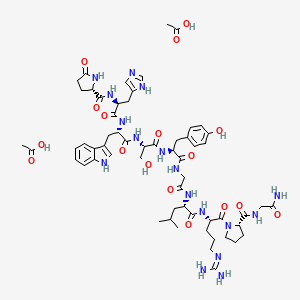 molecular formula C₅₅H₇₅N₁₇O₁₃.₂C₂H₄O₂ B612617 Luteinizing hormone-releasing hormone, diacetate (salt) CAS No. 71447-49-9