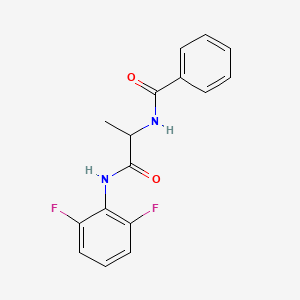 molecular formula C16H14F2N2O2 B6126177 N-{2-[(2,6-difluorophenyl)amino]-1-methyl-2-oxoethyl}benzamide 