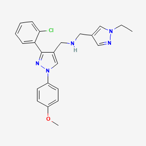 molecular formula C23H24ClN5O B6126182 1-[3-(2-chlorophenyl)-1-(4-methoxyphenyl)-1H-pyrazol-4-yl]-N-[(1-ethyl-1H-pyrazol-4-yl)methyl]methanamine 