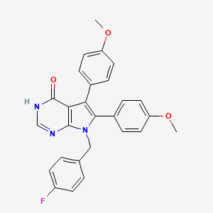 molecular formula C27H22FN3O3 B6126198 7-(4-fluorobenzyl)-5,6-bis(4-methoxyphenyl)-7H-pyrrolo[2,3-d]pyrimidin-4-ol 