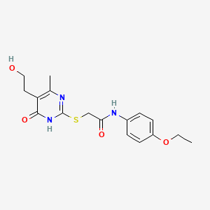 N-(4-ethoxyphenyl)-2-{[5-(2-hydroxyethyl)-4-methyl-6-oxo-1,6-dihydro-2-pyrimidinyl]thio}acetamide