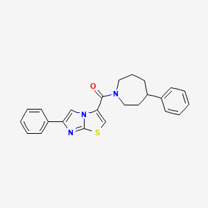 molecular formula C24H23N3OS B6126216 6-phenyl-3-[(4-phenyl-1-azepanyl)carbonyl]imidazo[2,1-b][1,3]thiazole 