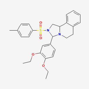 molecular formula C28H32N2O4S B6126230 3-(3,4-diethoxyphenyl)-2-[(4-methylphenyl)sulfonyl]-1,2,3,5,6,10b-hexahydroimidazo[5,1-a]isoquinoline 