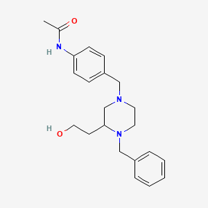 N-(4-{[4-benzyl-3-(2-hydroxyethyl)-1-piperazinyl]methyl}phenyl)acetamide