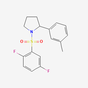molecular formula C17H17F2NO2S B6126254 1-[(2,5-difluorophenyl)sulfonyl]-2-(3-methylphenyl)pyrrolidine 
