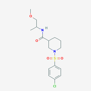 molecular formula C16H23ClN2O4S B6126269 1-[(4-chlorophenyl)sulfonyl]-N-(2-methoxy-1-methylethyl)piperidine-3-carboxamide 