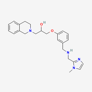 molecular formula C24H30N4O2 B6126274 1-(3,4-dihydro-2(1H)-isoquinolinyl)-3-[3-({[(1-methyl-1H-imidazol-2-yl)methyl]amino}methyl)phenoxy]-2-propanol 