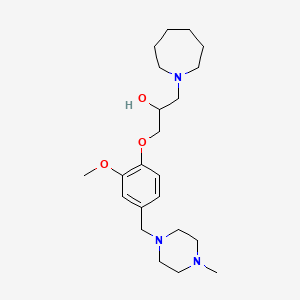 molecular formula C22H37N3O3 B6126277 1-(1-azepanyl)-3-{2-methoxy-4-[(4-methyl-1-piperazinyl)methyl]phenoxy}-2-propanol 