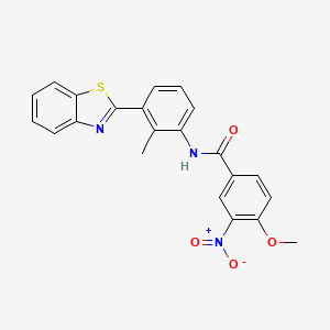 molecular formula C22H17N3O4S B6126292 N-[3-(1,3-benzothiazol-2-yl)-2-methylphenyl]-4-methoxy-3-nitrobenzamide 