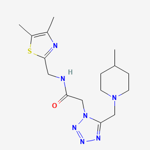 molecular formula C16H25N7OS B6126294 N-[(4,5-dimethyl-1,3-thiazol-2-yl)methyl]-2-{5-[(4-methyl-1-piperidinyl)methyl]-1H-tetrazol-1-yl}acetamide 