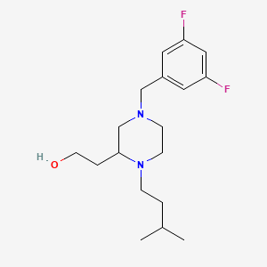 molecular formula C18H28F2N2O B6126312 2-[4-(3,5-difluorobenzyl)-1-(3-methylbutyl)-2-piperazinyl]ethanol 