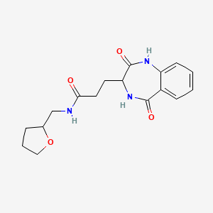 molecular formula C17H21N3O4 B6126321 3-(2,5-dioxo-2,3,4,5-tetrahydro-1H-1,4-benzodiazepin-3-yl)-N-(tetrahydro-2-furanylmethyl)propanamide 
