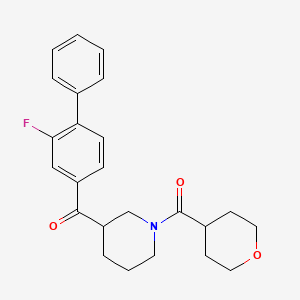 molecular formula C24H26FNO3 B6126332 (2-fluoro-4-biphenylyl)[1-(tetrahydro-2H-pyran-4-ylcarbonyl)-3-piperidinyl]methanone 