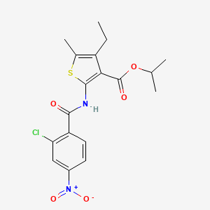 molecular formula C18H19ClN2O5S B6126338 isopropyl 2-[(2-chloro-4-nitrobenzoyl)amino]-4-ethyl-5-methyl-3-thiophenecarboxylate 