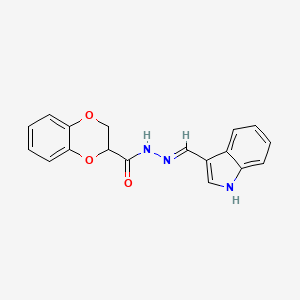 molecular formula C18H15N3O3 B6126352 N'-(1H-indol-3-ylmethylene)-2,3-dihydro-1,4-benzodioxine-2-carbohydrazide 