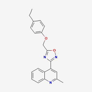 molecular formula C21H19N3O2 B6126376 4-{5-[(4-ethylphenoxy)methyl]-1,2,4-oxadiazol-3-yl}-2-methylquinoline 