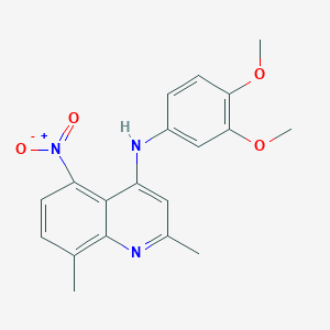 N-(3,4-dimethoxyphenyl)-2,8-dimethyl-5-nitro-4-quinolinamine