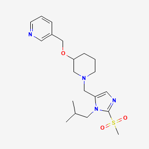 molecular formula C20H30N4O3S B6126394 3-{[(1-{[1-isobutyl-2-(methylsulfonyl)-1H-imidazol-5-yl]methyl}-3-piperidinyl)oxy]methyl}pyridine 