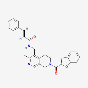 (2E)-N-{[7-(2,3-dihydro-1-benzofuran-2-ylcarbonyl)-3-methyl-5,6,7,8-tetrahydro-2,7-naphthyridin-4-yl]methyl}-3-phenylacrylamide