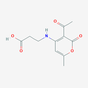 molecular formula C11H13NO5 B6126408 N-(3-acetyl-6-methyl-2-oxo-2H-pyran-4-yl)-beta-alanine 